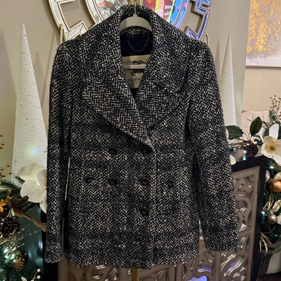 Burberry Prorsum / London Line Tweed Herringbone Peacoat / Double Breasted - Picture 12 of 17